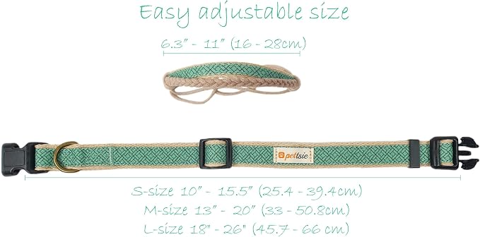 Pettsie Hemp Dog Bandana Collar & Matching Owner Friendship Bracelet | Adjustable, Durable Hemp & Soft Cotton, Matching Friendship Bracelet, Designed for Dog Lovers