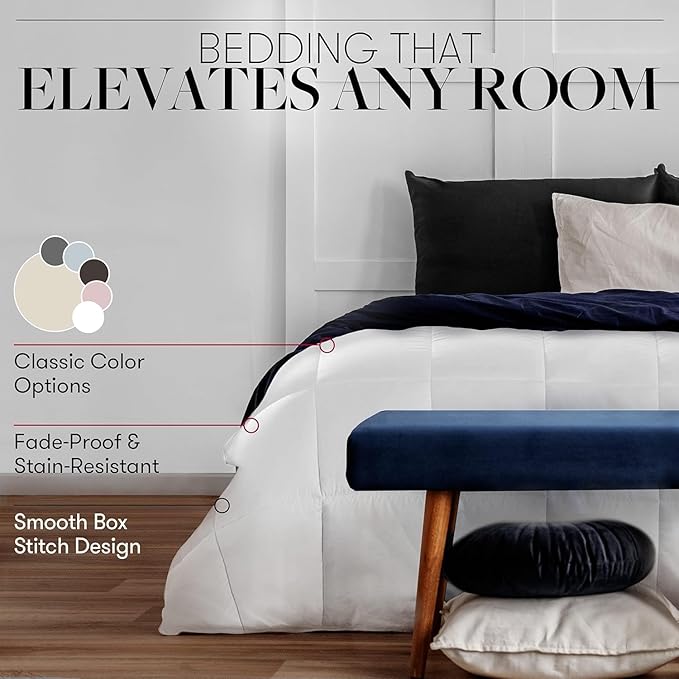 Full/Queen Size Comforter - Luxury Goose Down Alternative Comforter Duvet Insert - Ultra Soft Hypoallergenic Bedding - with Corner Tabs - Hotel Dorm