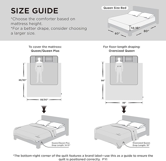 Bedsure Comforter Duvet Insert - Quilted Comforters Queen Size, All Season Duvet, GentleSoft Down Alternative Bedding, with 8 Tabs, Gifts for Women/Men, Brown, Queen 88 x 88 Inches