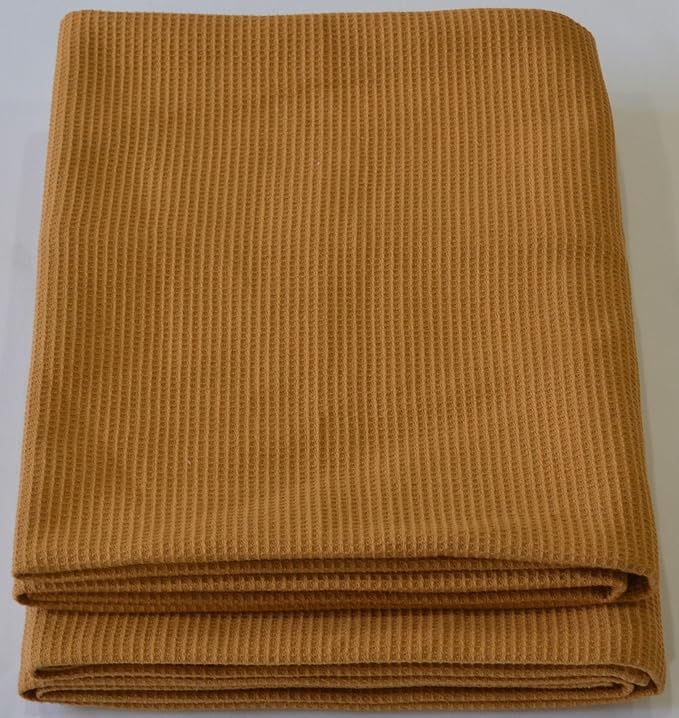 Waffle Bath Towel Pack of 2, 30.5x58 INCHES, 100% Organic Cotton, GOTS Certified (Apple Cinnamon) Super ABSORBANT & Quick Dry, NO SOFTENERS, Environment Friendly