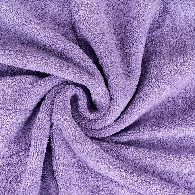 CASA COPENHAGEN Solitaire 6Pcs 100% Egyptian Cotton Large Designer Towels Gift Set- Lavender - Pink, 2Bath 2Hand 2Washcloths, Bath Towels for Bathroom (Box Pack, Gift Set for Women & Men)