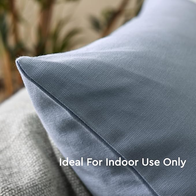 Encasa XO Throw Pillow Covers 24x24 in Set of 2 B Grey | No Inserts | Cotton Pillow Covers for Living Room, Bed, Sofa, Couch | Decorative Cushion Covers with Improved Zipper