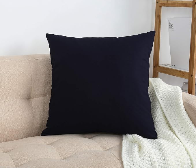TangDepot 100% Cotton Solid Throw Pillow Cover 28x28 Deep Coffee | 100% cotton, same-color zip, machine wash & air dry. For living room, bedroom, office, car. 42 colors, 437 sizes. Cover only.