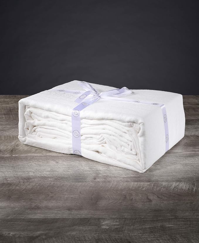 Delilah Home King Duvet Cover - 100% Organic Hemp GOTS Vegan, 180 GSM Lightweight, Breathable All Season King Bed Duvet Cover with Ties, Machine Washable, Hemp Fabric, Made in Portugal, White