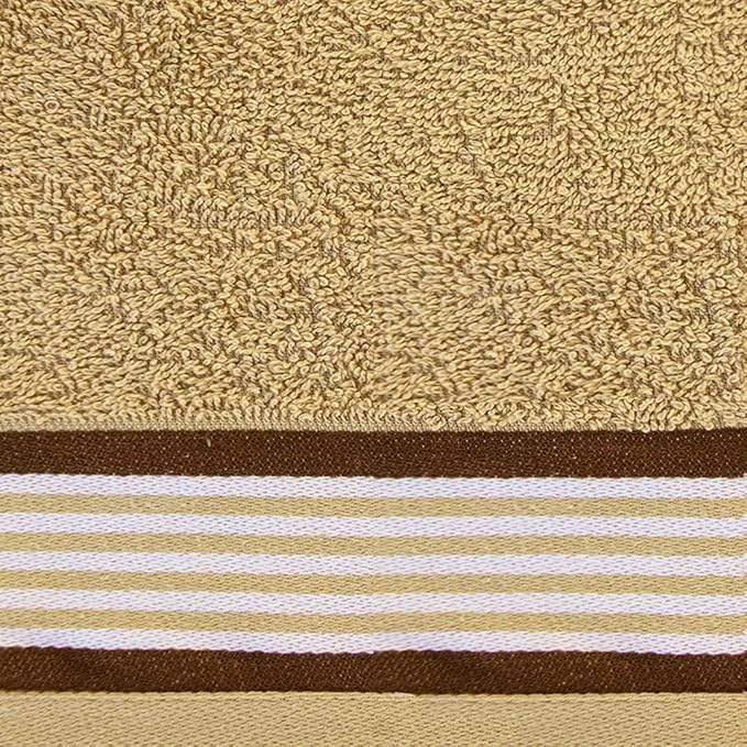 CASA COPENHAGEN He & She 4Pcs 100% Egyptian Cotton Large Designer Towels Gift Set- Brown - Beige, 550 GSM, 55"x27", 4Bath Towels for Bathroom (Box Pack, Set for Women & Men)