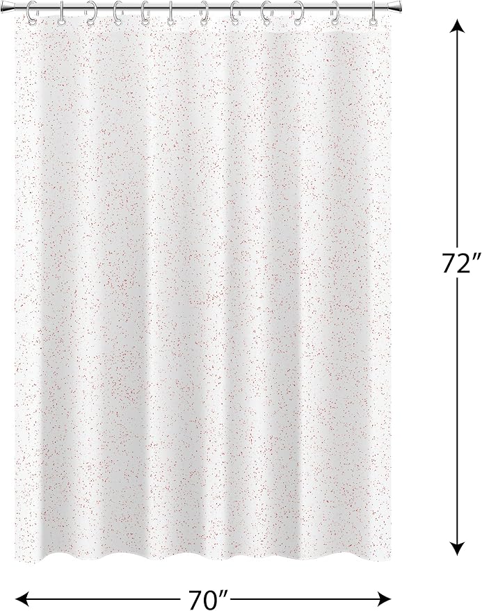 Home Expressions 6 Gauge PEVA Liner Magnetic Shower Curtain Liner 70"x72" (RED Glitter)