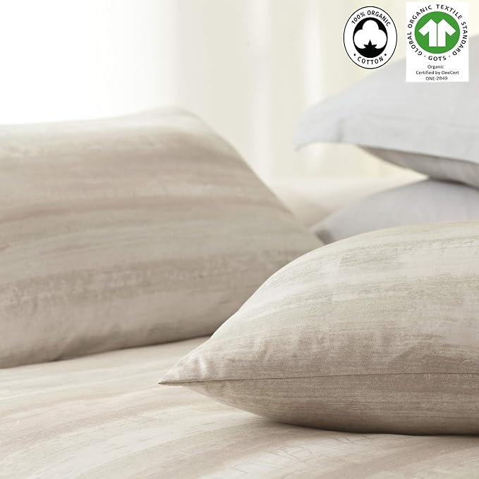 A1HC Coastline Reversible Print Organic Cotton Pillowcase (Set of 2) | GOTS Certified Organic Cotton Pillowcase | Dust, & Wrinkle Resistant| Long Staple Cotton| 21" x 30"