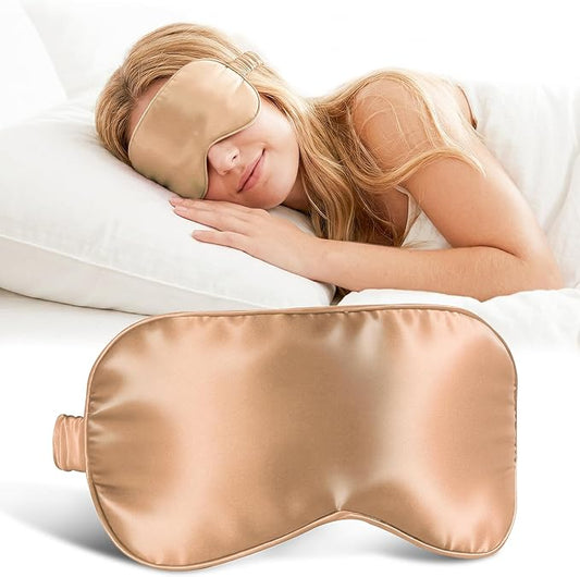 ZLYC 100% Mulberry Silk Sleep Mask Pressure-Free Eye Cover Soft Light Blocking Blindfold for Travel & Nap, Solid Orange