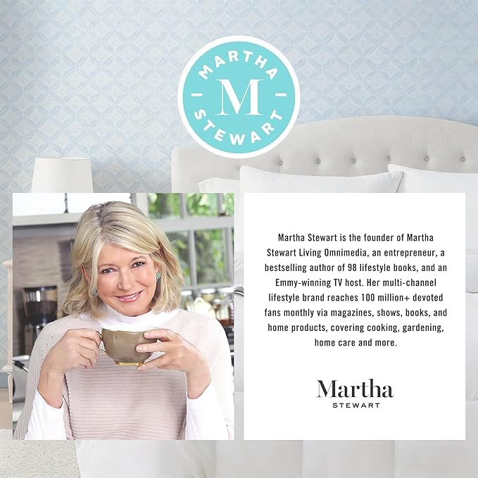 Martha Stewart Luxury White Goose Feathers Down Fiber Duvet Insert King Size - Hotel Collection 100% Cotton Cover Comforter, All Season Medium Warmth, Breathable, Hypoallergenic, 106 x 90 Inch