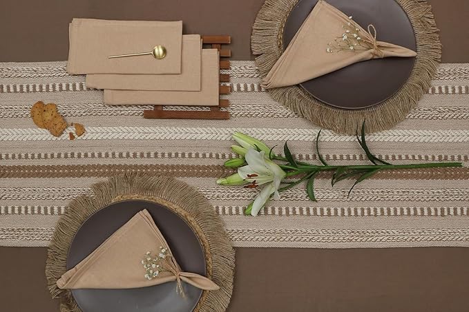 Set of 12 Cloth Napkins, 18 X 18 Inches, 100% Cotton Everyday Use Premium Quality Cloth Napkins with Mitered Corners Ultra Soft Absorbent Dinner Table Cloth Decor Oversized Napkins for Parties, Linen