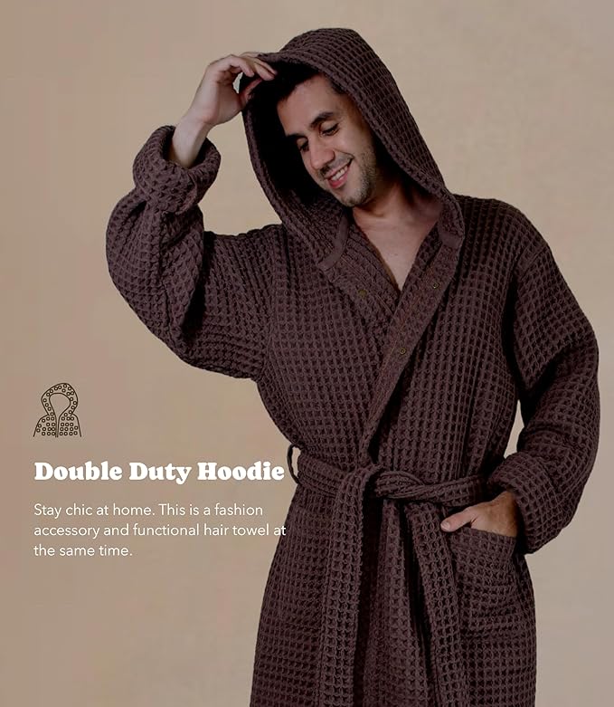 Luxury Organic Japanese Cotton Hotel & Spa Waffle Bathrobe for Men and Women (Hooded/Kimono)