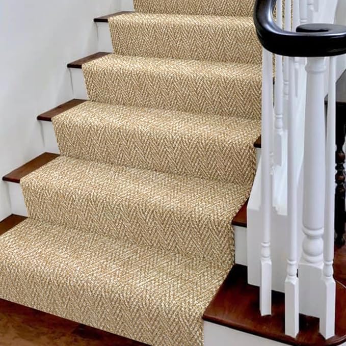 LEEVAN Hallway Runner Rug 2.6' x 8', Tan/Cream Braided Kitchen Runner Rug, Washable Woven Reverisible Bathroom Runner, Farmhouse Entryway Rug, Low-Profile Floor Carpet for Doorway/Laundry Room/Bedroom