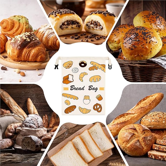 Beeswax Bread Bags for Sourdough Reusable Loaf Freshness Keeping Pouch | Sourdough Storage Bread Bag for Bakers Baking Bakery Kitchen Camping Picnic Cafe Home Food Fruit