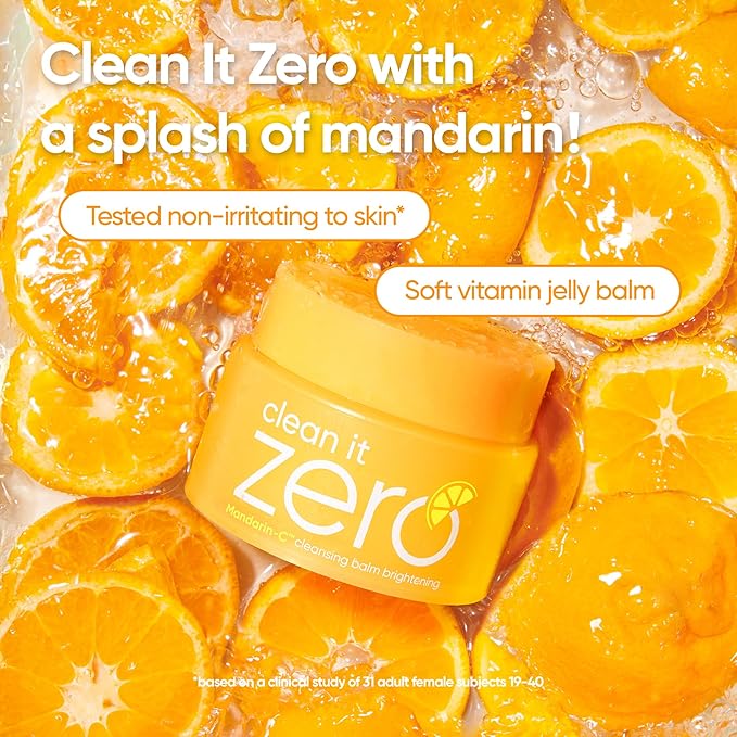 BANILA CO Clean it Zero Brightening Cleansing Balm | Korean Makeup Remover for Radiant Complexion | Vegan | Cleansing Oil, Facial Cleanser Made with Vitamin C & Citrus Extract (100ml / 3.38 fl.oz)