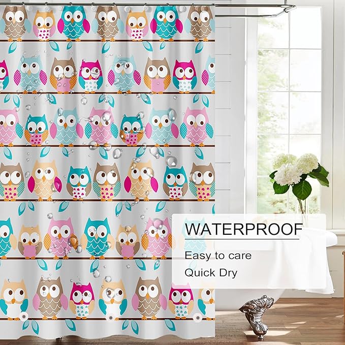 TIKABC Shower Curtain Liner, 4G PEVA Shower Liner, Plastic Waterproof Shower Curtains, 72x72 inch with Grommet Holes 3 Magnetic Weights