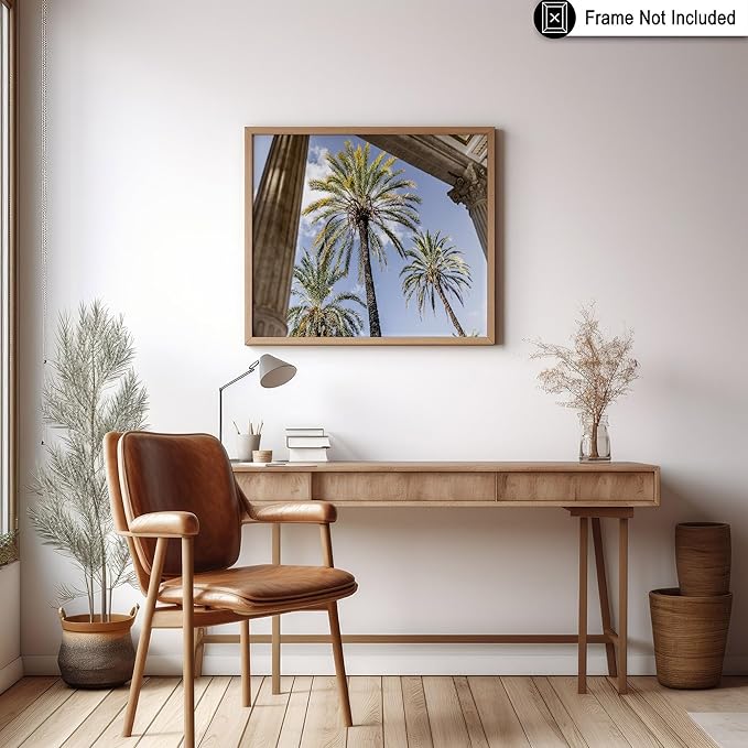 Monem Art Palermo Palm Trees Sicily Print - Tropical European Architecture Poster - Wall Decor for Living Room, Bedroom or Office - 16x20 Unframed Wall Art by Mareike Bohmer