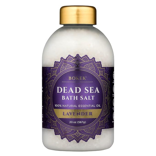 Bokek Bokek Organic Lavender Bath Salt, Dead Sea Salt Scented With Certified Organic Essential Oil, 20 Ounce Jar, White, Lavender, 20 ounces