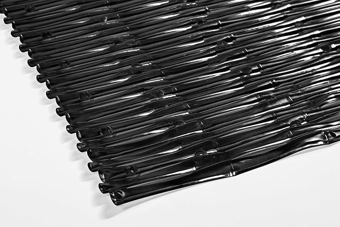 "Bamboo Non-Slip Bath Tub Mat - Non-Toxic - Safe, Clean, Machine-Washable, Superior Grip & Drainage - Non-Slip Bath Mat - Vinyl - for Smooth/Non-Textured Tubs Only - Opaque Black