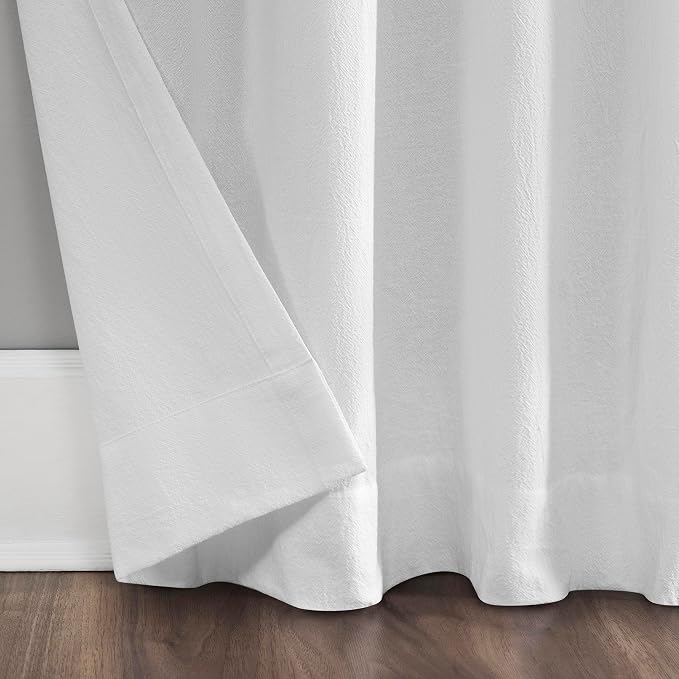 Archaeo - 54870 Washed 100% Cotton Twist Tab Curtain, 52" x 63" Panel, White