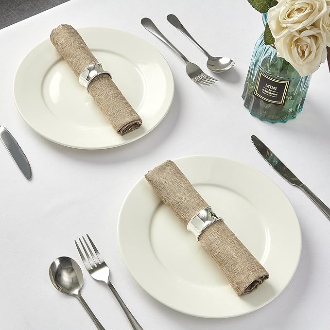 Mebakuk Cloth Napkins Set of 6, Premium 17 x 17 Inch Solid Washable Linen Style Napkins, Soft Table Napkin for Wedding Party Restaurant Dinner Parties