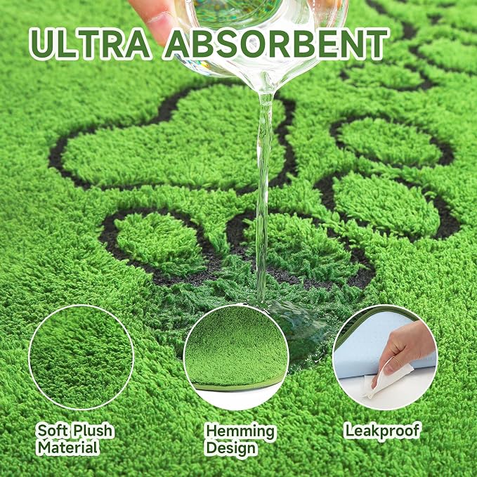 Homimp Washable Pee Pads for Dogs, 2 Pack Super Absorbent Reusable Puppy Pads,Green Long Wool Fake Grass for Potty Training, Upgrade Non-Slip and Leak-Proof,Floor,Couch,Bed and Crate,Green 34"×72"