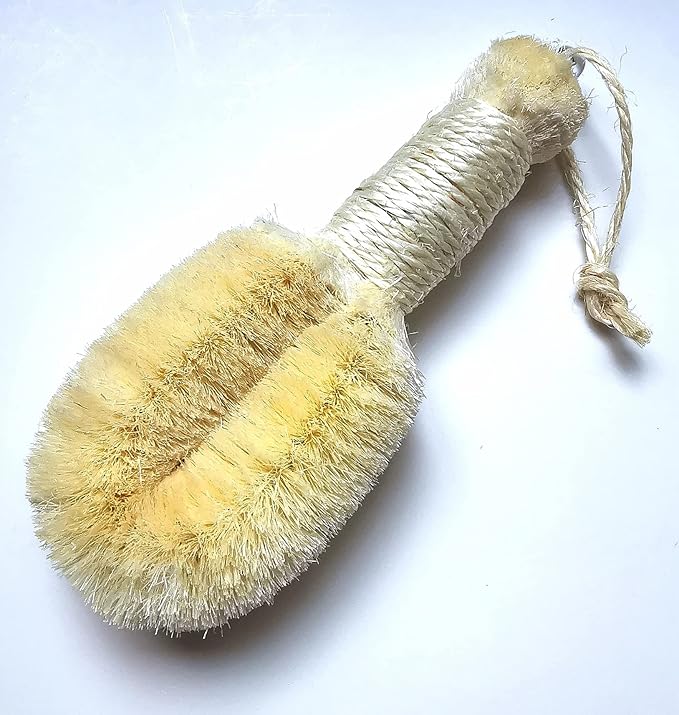 Dry Skin Bath Body Brush-100% Pure Natural Sisal Bristle. 9" Length