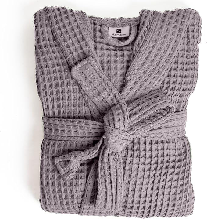 100% Turkish Cotton Men's Waffle Robe with Hooded, Premium Soft Cozy Housecoat or Quick-Dry Bathrobe for Mens