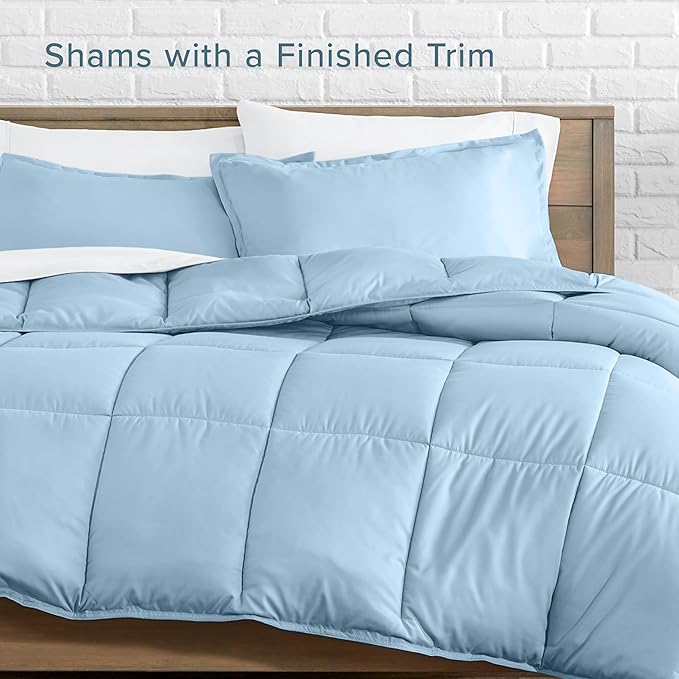 Bare Home Comforter Set - King/California King Size - Ultra-Soft - Goose Down Alternative - Premium 1800 Series - All Season Warmth (King/Cal King, Light Blue)