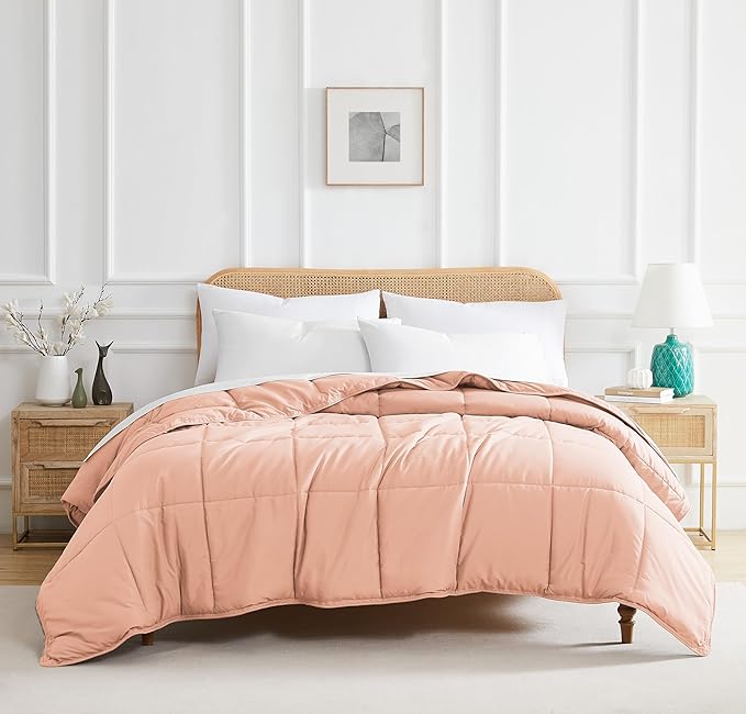 Southshore Fine Living, Inc. Pink Comforter, Twin Size Bedding Comforters, Cozy, Down Alternative Fluffy Comforter, Machine Washable Twin XL Comforters, Pet Hair Resistant Bedding, Blush