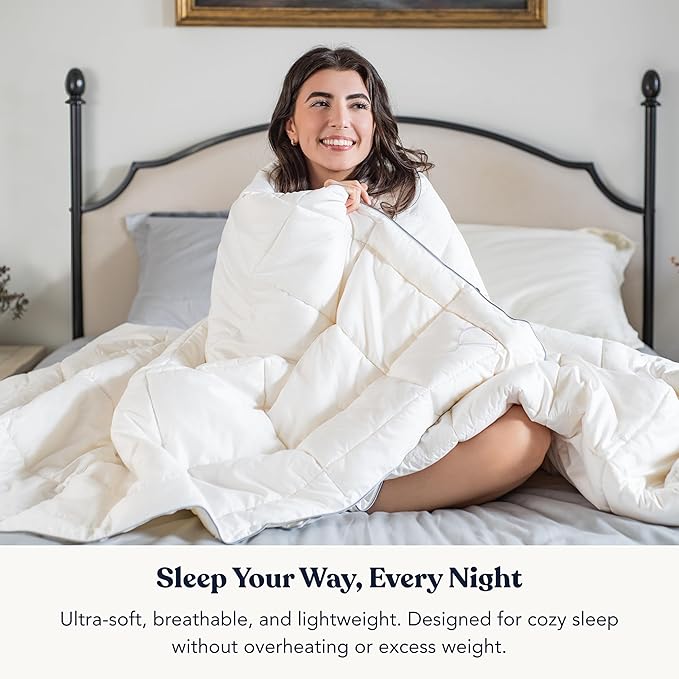 Queen Size Down Alternative Duvet Insert - Ultra-Soft GOTS Certified Organic Cotton Cover Hypoallergenic Snow Down Alternative-Filled Hotel Collection Comforter, 350 GSM All Season Warmth
