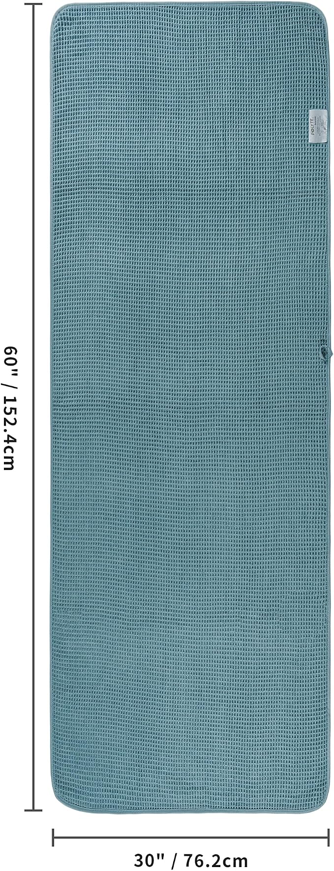 POLYTE 380 GSM Microfiber Oversize Quick Dry Lint Free Waffle Bath Towel for Body, 60 x 30 in, Set of 2