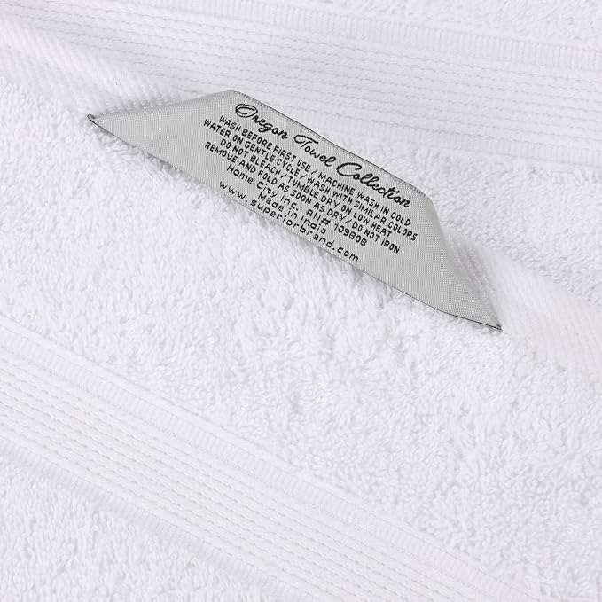 Superior 100% Organic Cotton 3-Piece Towel Set, Includes 1 Bath Towel, 1 Hand Towel, 1 Face Towel/Washcloth, Daily Use, Bathroom, Guest Bath, Absorbent, Home Essentials, Oregon Collection, White