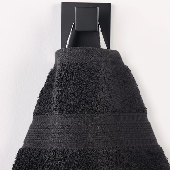 Superior 100% Organic Cotton 9-Piece Towel Set, Includes 3 Bath Towels, 3 Hand Towels, 3 Face Towels/Washcloth, Daily Use, Bathroom, Guest Bath, Absorbent, Home Essentials, Oregon Collection, Black
