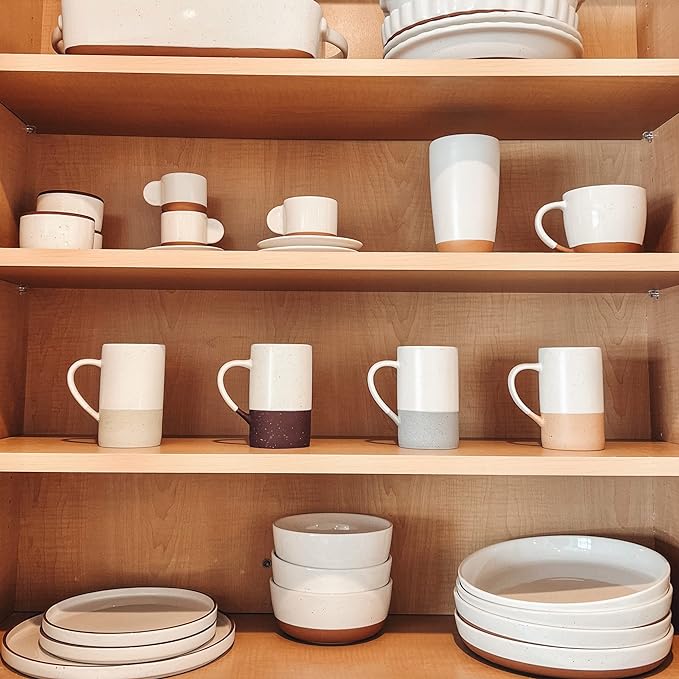 MORA Ceramics 12oz Coffee Mug Set of 4 - Ceramic Tea Cups with Handle - Microwave and Dishwasher Safe, Perfect For Cup or Mug Lovers - Rustic Matte Glaze, Modern Design Mugs - Assorted Colors