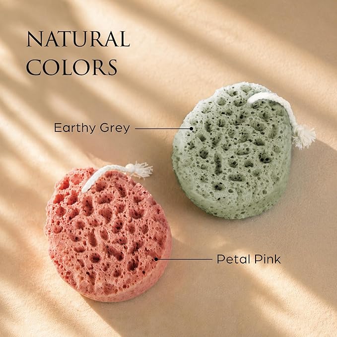 Spongentle Loofah Sponge for Shower and Bathing, Bath Sponge with Dual Texture, Shower Pouf for Gentle and Deep Exfoliation, Large Size Body Scrubber for Men & Women, PU Foam, 37% More Lather, 2 Pack