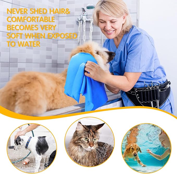 Tatuo 3 Pieces Pet Absorbent Dog Bath Towel for Drying Dogs 25.2 x 16.34 Inch Quick Drying Pet Shower Grooming Towel Machine Washable Suitable for Any Size Dogs Cats