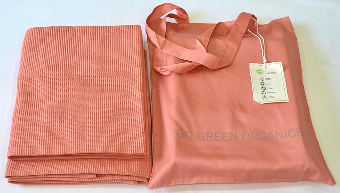 Waffle Bath Towel Pack of 2, 30.5x58 INCHES, 100% Natural Organic Cotton, GOTS Certified (Canyon Clay) Super ABSORBANT & Quick Dry, NO SOFTENERS, Environment Friendly