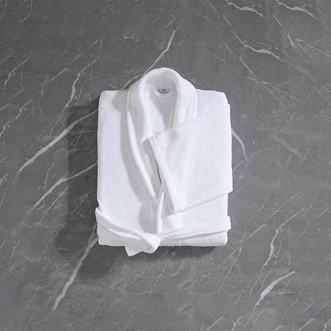 100% Egyptian Cotton Bathrobe for Men & Women – Ultra Soft Absorbent Spa Robe, Hotel Quality Terry Cloth Bath Robe