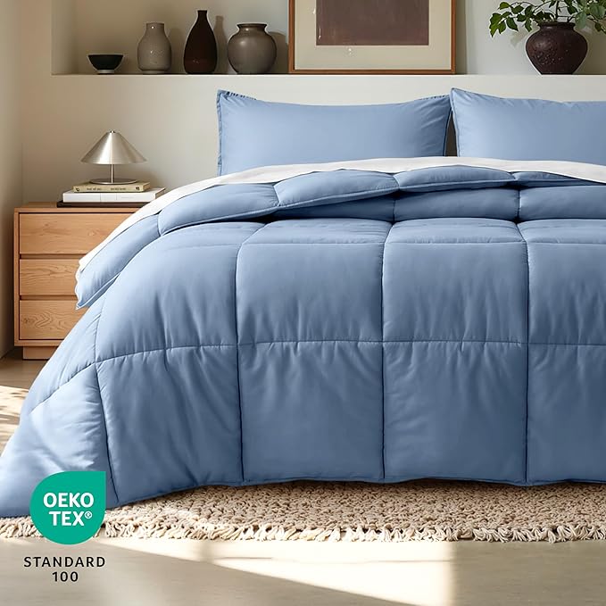 Bare Home Comforter Set - King/California King Size - Ultra-Soft - Goose Down Alternative - Premium 1800 Series - All Season Warmth (King/Cal King, Coronet Blue)