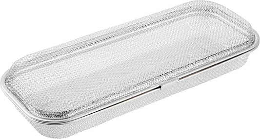 Chopstick Holder for Dishwasher, Kitchen Small utensil organizer for drawer, Mesh 304 Stainless Steel with Lid and Lock, Great accessory for Chopstick or Straw