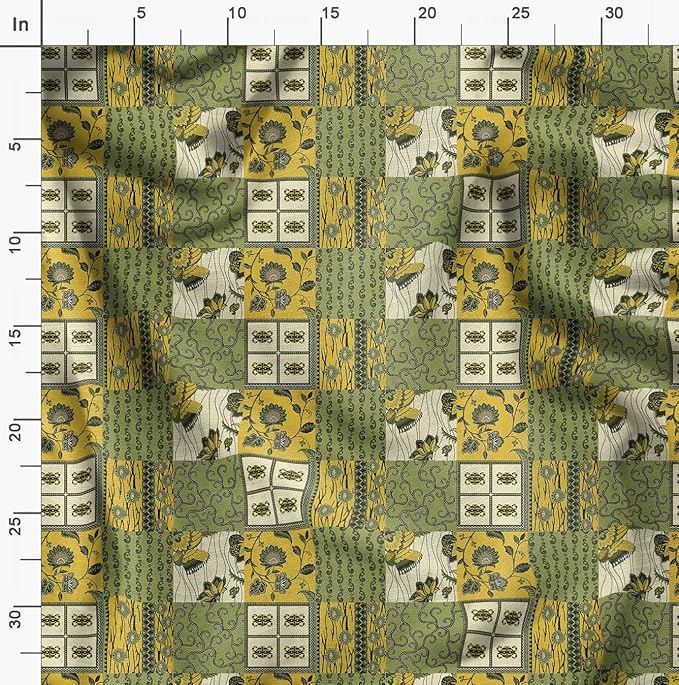 Soimoi Lightweight Cotton Voile Fabric, Green - Tribal Print, Unstitched Material - 42 Inch Width, Ideal for Making Summer Dresses, Blouses, Lingerie, Sheer Curtains, Garment Linings, 1 Yard