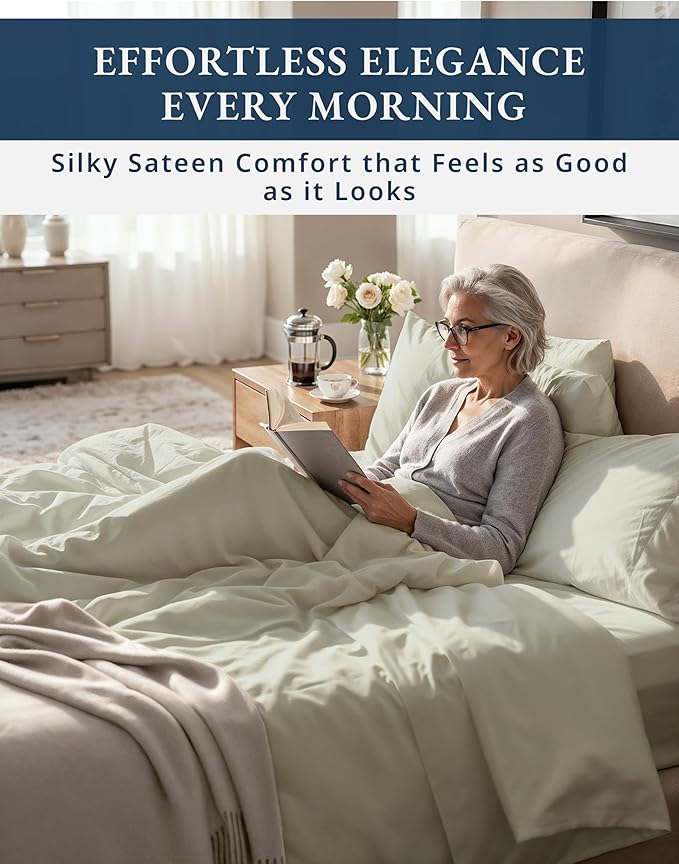 LANE LINEN 100% Egyptian Cotton Bed Sheets Twin Size - 1000 Thread Count, 15" Extra Deep Pocket Twin Sheets, Naturally Temperature Regulating Cooling NO Pill Fade Resistant Cotton Sheets Twin -Linen