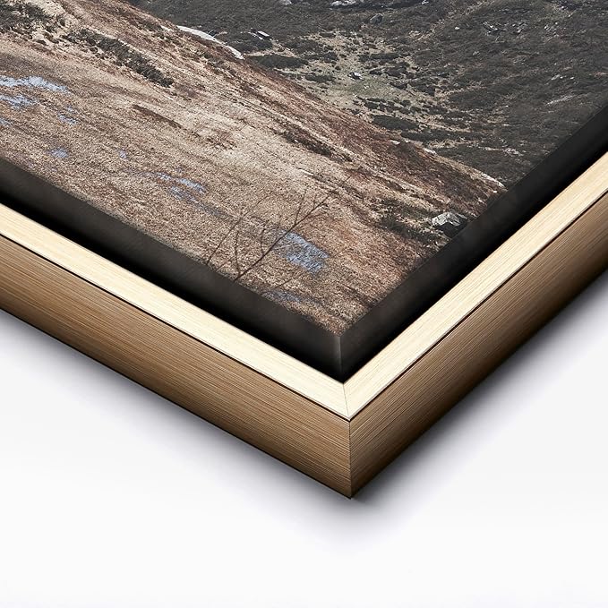 Monem Art Scandinavian Mountain Cabin Landscape Photography Print - Nordic Nature Scenic Art Poster - Wall Decor for Living Room, Bedroom or Office - 8x10 Silver Framed CANVAS by Mareike Bohmer