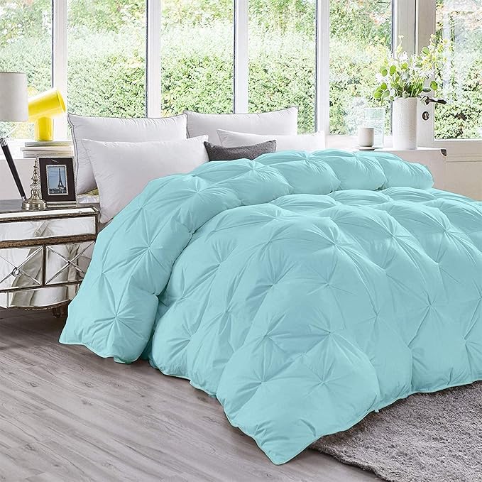 Hypoallergenic 1000-TC Pinch Pleated Down Alternative Comforter Grand King Size 106 x 106 Inches 1pc Comforter & 2 pcs Pillow Covers, 700 GSM & All Side Corner Tabs 100% Egyptian Cotton