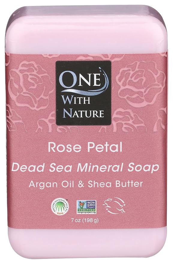 One With Nature, Soap Rose Petal, 7 Ounce