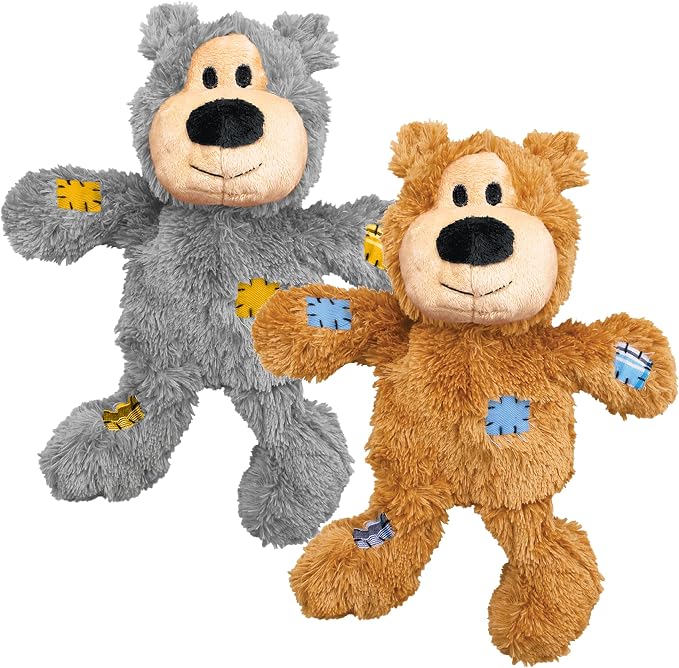 KONG Wild Knots Bears - Durable Dog Toys with Internal Knotted Ropes and Minimal Stuffing for Less Mess (Assorted Colors) (X Large (2 Pack))