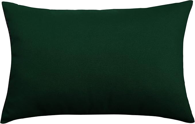 TangDepot 100% Cotton Solid Throw Pillow Cover 12x20 Deep Green | 100% cotton, same-color zip, machine wash & air dry. For living room, bedroom, office, car. 42 colors, 108 sizes. Cover only.