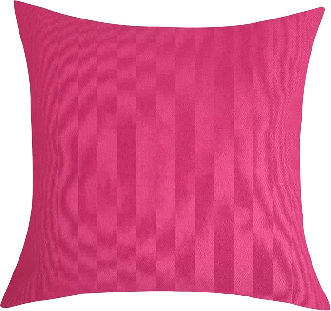 TangDepot Handmade Decorative Solid 100% Cotton Canvas Throw Pillow Cover/Pillow Sham, (12 INCH x12 INCH, Hot Pink, 1 Count (Pack of 1)) | 100% cotton, same-color zip, machine wash & air dry. For living room, bedroom, office, car. 42 colors, 31 sizes. ...