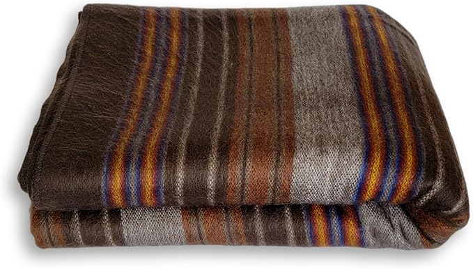 Alpaca Wool Throw Blanket | Warm, Ultra-Soft, 85" x 65" | Breathable, Non-Itchy Blanket-Throw | Hypoallergenic and Beautiful Fabric (Dark Brown)