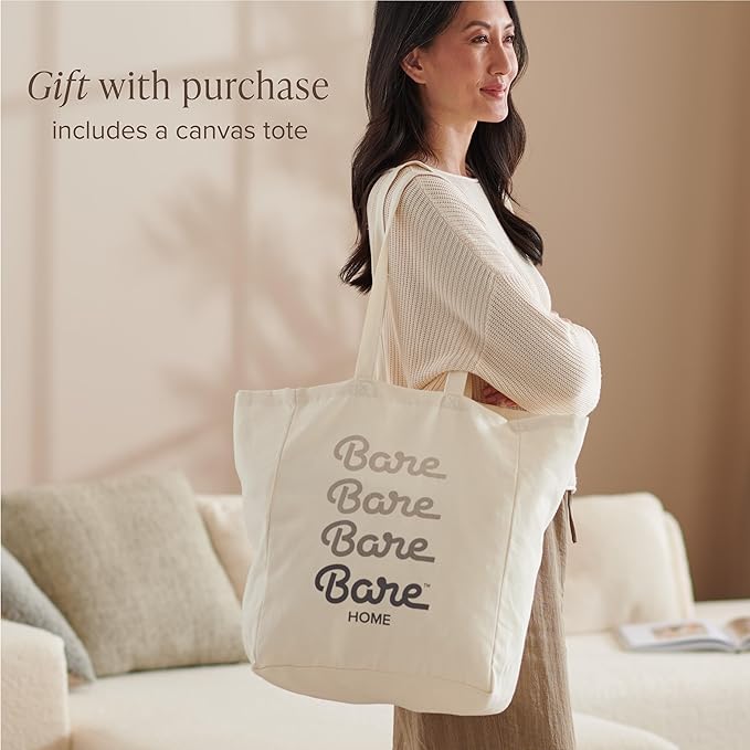 Bare Home 100% Organic Cotton Extra Long Duvet Cover Set - Crisp Percale Weave - Lightweight & Breathable - Cooling Duvet Cover Set (Twin/Twin XL, White)